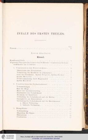 Inhalt des ersten Theiles
