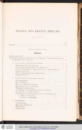Inhalt des ersten Theiles