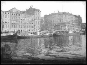 Stettin. Bollwerk mit Lotsenamt und Dampfschiffen