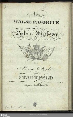 Walse favorite des Bals de Wiesbaden pour Piano Forte