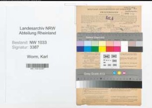 Entnazifizierung Karl Worm , geb. 14.12.1897 (Polizeibeamter)