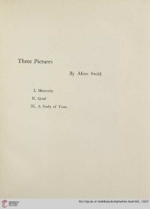Plates: Three Pictures by Aline Szold