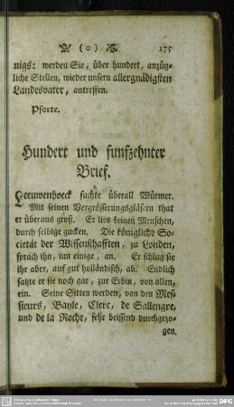 Hundert und funfzehnter Brief