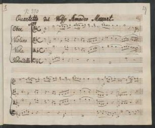 Quartette; ob, vl, vla, vlc; F-Dur; KV 370; KV 368b