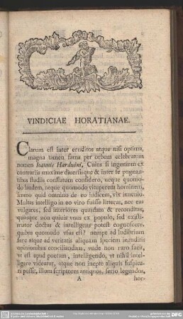 Vindiciae Horatianae