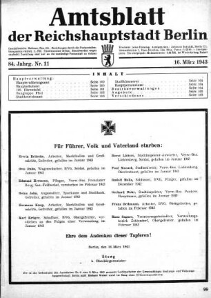 1943,11: Nr. 11, 16. März 1943