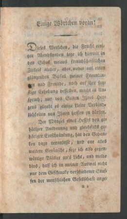 Einige Wörtchen voran!