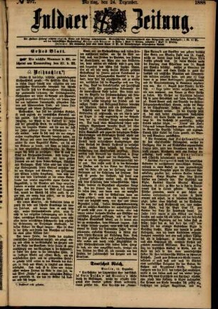 Erste Ausgabe vom Montag, den 24. Dezember 1888.