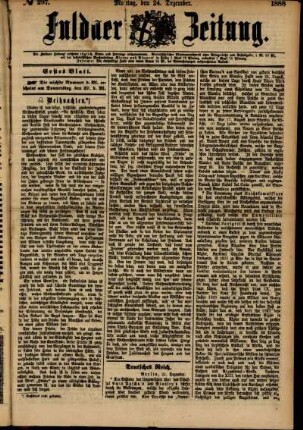 Erste Ausgabe vom Montag, den 24. Dezember 1888.