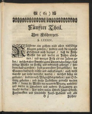 Fünffter Theil. Von Fischereyen.