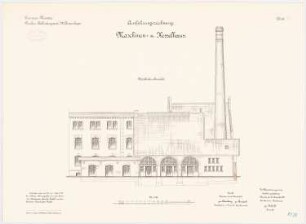 Bekleidungsamt des VII. Armeekorps, Münster: Kessel- und Maschinenhaus: Aufriss Nordansicht 1:100