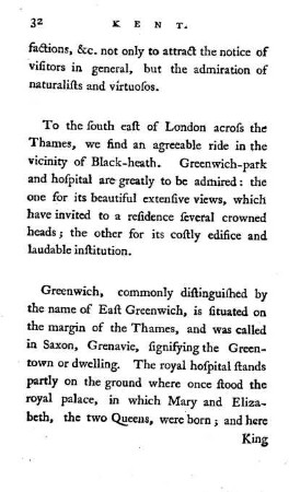 Kent: Greenwich ( 32 ), Blackheath ( 35 )