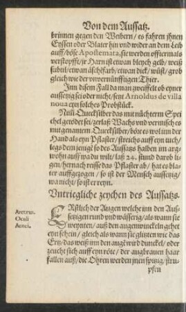 Untriegliche zeychen des Aussatzs.