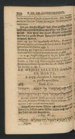 De Mediis Salutis De Morte.