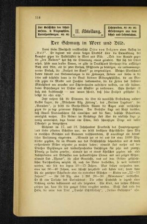 ¬Der¬ Schmutz in Wort und Bild