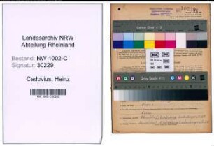 Entnazifizierung Heinz Cadovius, geb. 01.06.1921 (Fabrikant)