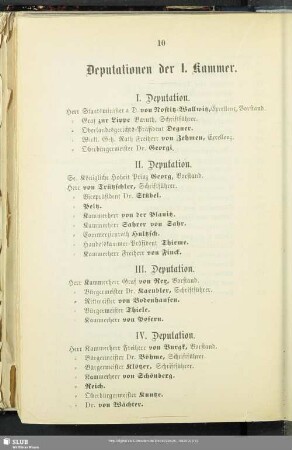 Deputationen der I. Kammer