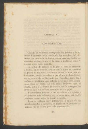 Capítulo XV - Confidencias