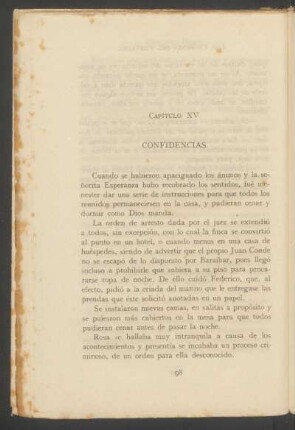 Capítulo XV - Confidencias