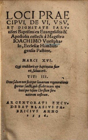 Loci praecipui de vi, usu et dignitate salutiferi Baptismi ...