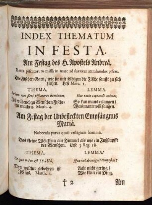 Index Thematum in Festa.