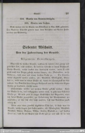 Siebenter Abschnitt. Von der Zubereitung der Gemüse