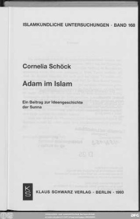 Adam im Islam : ein Beitrag zur Ideengeschichte der Sunna