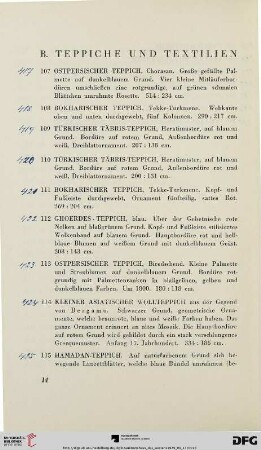 B. Teppiche und Textilien (Nr. 107-163)