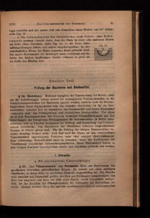 Zweiter Teil. Prüfung der Bausteine und Bindemittel.