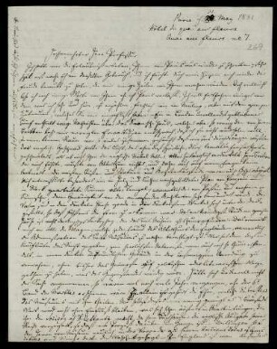 Nr. 269: Brief von Peter Wilhelm Forchhammer an Karl Otfried Müller, Paris, 31.5.1831