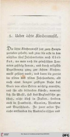 1. Ueber ächte Kirchenmusik