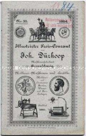 Illustrirter Preis-Courant / Molkerei-Maschinen und -Geräthe. No. 35. 1884.