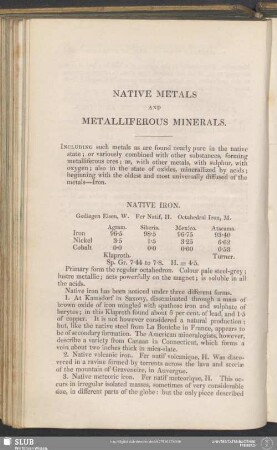 Native Metals And Metalliferous Minerals