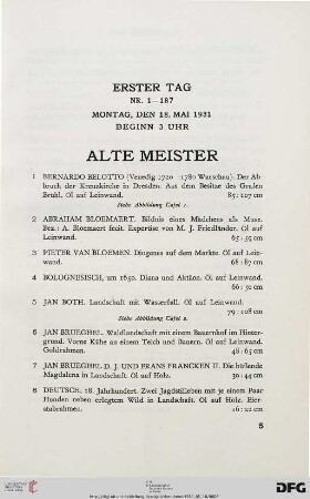 Alte Meister (Nr. 1-62)