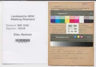 Entnazifizierung Reinhold Elias , geb. 01.09.1901 (Steiger)
