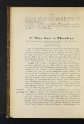 III. Weitere Kämpfe der Wissmanntruppe.