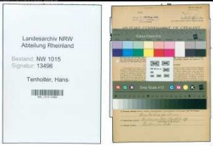 Entnazifizierung Hans Tenholter , geb. 23.01.1902 (Rangierer)