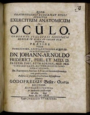 Exercitium Anatomicum De Oculo