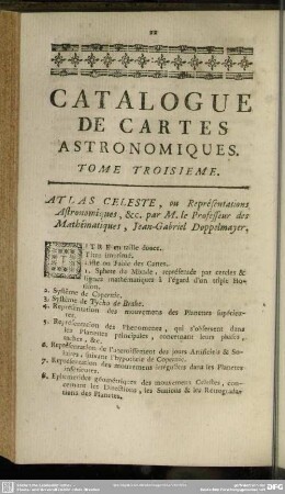Catalogue De Cartes Astronomiques : Tome Troisieme