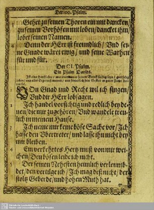 Der CI. Psalm