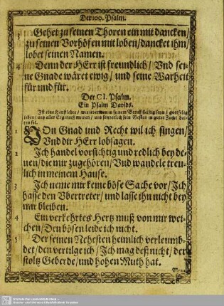 Der CI. Psalm