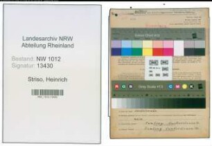 Entnazifizierung Heinrich Striso , geb. 05.08.1907 (Schweisser)