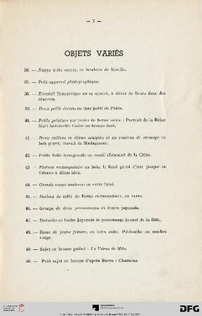 Objets variés (Nr. 36-64)