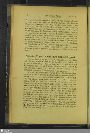 Gelatine-Negative und ihre Druckfähigkeit