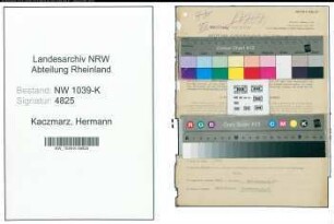 Entnazifizierung Hermann Kaczmarz , geb. 15.07.1902 ()