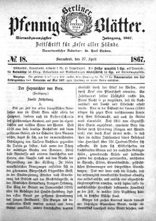 No. 18, Sonnabend, den 27. April