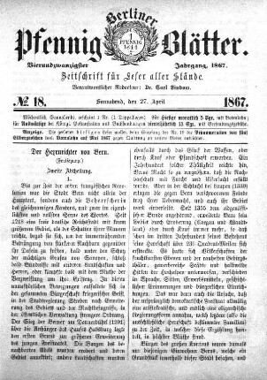 No. 18, Sonnabend, den 27. April