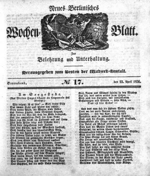 No. 17, Sonnabend, den 23.April 1836