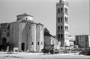 Zadar: Trg Zeleni, Rundkirche St. Donatus und Domturm