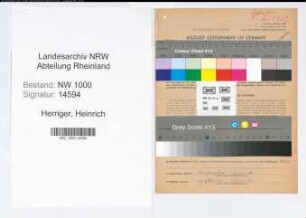 Entnazifizierung Heinrich Herriger, geb. 05.06.1895 (Telegrafensekretaer)